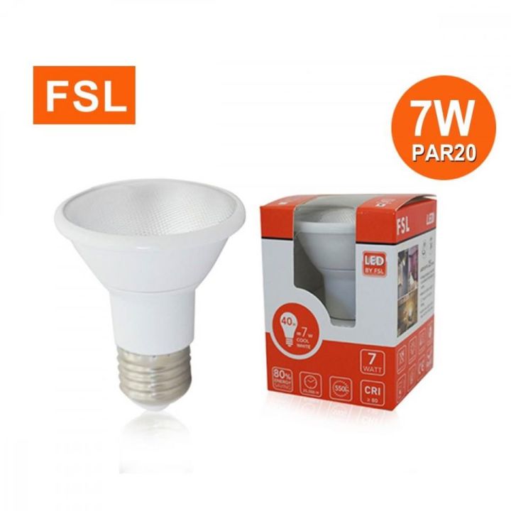 FSL PAR20 7W 42W E27 LED Bulb 3000K 6500K Lazada