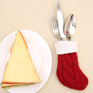 Warmstation Socks Tableware Bag Socks Table Decoration Christmas Fork Spoon Cover Hanging Tree Ornament