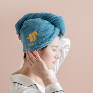Super Soft Microfiber Bath Towel Hat Hair Quick Drying Towel Cute Cartoon Pattern Ultra Absorbent Dry Hair Hat