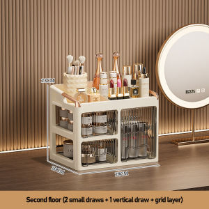 【1-3 Days Delivery】Drawer-style High-end Cosmetic Storage Box Desktop Storage Box Large Capacity Dustproof Makeup Organizer