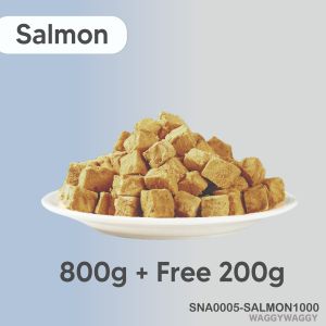 WaggyWaggy Salmon Cube Freeze Dried Treats Booster Gemok Repacked Pet Snacks Cat Dog Gemuk SNA0005