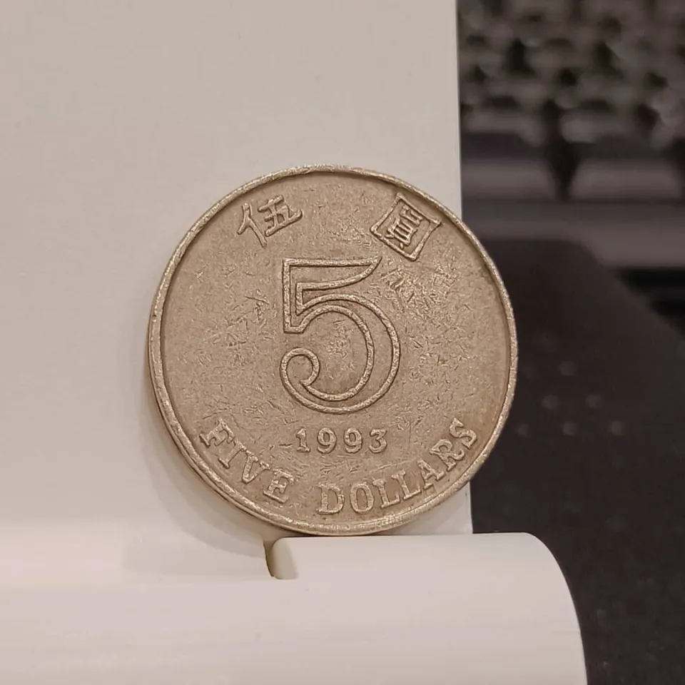 Hong Kong 香港 (China) / 5 Dollar 5 HKD 伍圓 Bank Coins Year 1993 Traditional  Design Bank Coin Olive Satin Material Coin Animal Print Bank Coin - Lazada  | Lazada