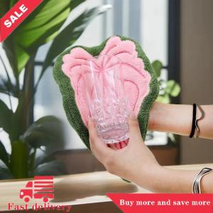 [COD] Lá lau tay Khăn san hô Fluff khăn nhà bếp làm sạch hộ gia đình mềm thấm Sáng Tạo Treo phòng tắm khăn tay