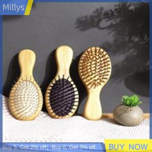Millys Mini Tóc Lược thân thiện với môi bằng gỗ di động đệm không khí dễ thương túi khí chống tĩnh rộng đầu tròn răng massage lược bàn chải tóc