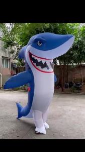 alo Great white shark inflatable costume Csply Halloween party funny riding blue shark inflatable costume