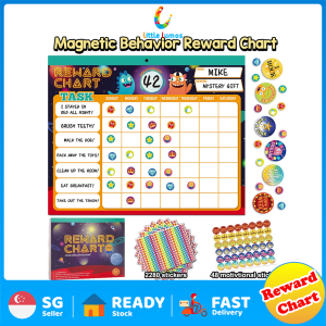 Magnetic Behavior Reward Charts with Stickers for Kids Weekly Calendar Daily Task Routine Early Learning