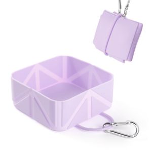LUSIT Silicone Collapsible  Dog Bowl Leakproof 500ML Cat Folding Bowl Portable With Carabiner Pet Drinking Bowl Outdoor