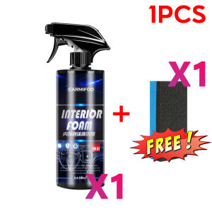 【COD】ซักเบาะ ขจัดคราบครีม ฟอกเบาะซักเบาะ ระเบิดขี้ไคล เบาะหนังเบาะผ้ากำมะหยี่ภายในรถยนต์ ขัดเบาะหนัง เบาะผ้า สูตรอ่อนโยน ไม่ทำลายภายใน แค่เช็ดก็สะอาด 500ML Foam Cleaner
