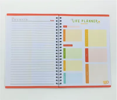 A5 Planner Transparent waterproof plastic black card cover weekly monthly daily workout life goal study project notebook
