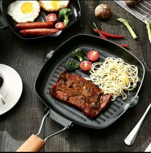 Square Grill Pan Lipat 20 cm / Alat Panggang / Wajan Pemanggang 4.8 169 Penilaian 339 Terjual