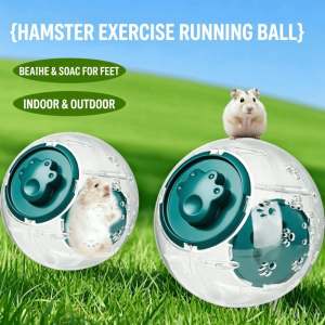 GJURD Portable Hamster Running Ball Escape Proof 12/15/18cm Small Pet Running Ball Traction Rope Multi-function Hamster Exercise Ball Small Pet
