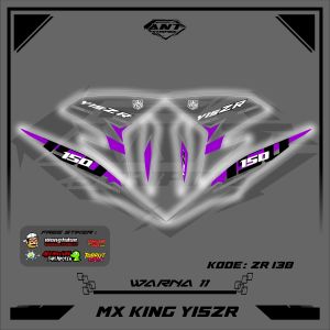 Striping Stiker Motor Mx King Y15ZR Semifull Stiker UV Transparan Motif Simpel keren ZR138