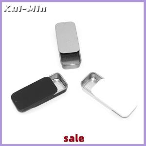 Kui-Min Metal Rectangular Empty Mini Tin Box Tinplate Push Candy Cases Storage Box