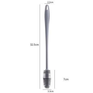 BPA Free TPR Silicone Cleaning Brush Kitchen Glassware Long Handle Brush Household Cleaning Glass Cups Baby Milk Bottle