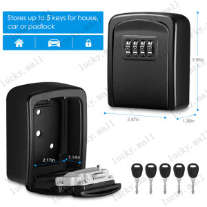 (All metal) key lock box 4-position combination key storage lock box wall mounted key safe 5-key capacity explosion-proof and weather resistant suitable for indoor and outdoor 3.66 inches (in stock)