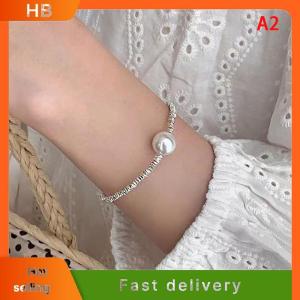 HB Fashion Clavicle Chain Broken Silver Irregular Pearl Necklace Bracelet for Women Wedding Party Birthday Vintage Jewelry Gifts