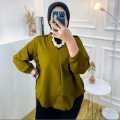 Atasan Wanita Blouse Semi Outer Vneck Style Kekinian. 