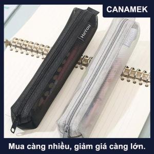 【CANAMEK】 Lưới bút chì trường hợp lưu trữ túi cho kỳ thi xách tay bút chì trường hợp đa chức năng vuông văn phòng phẩm bút chì Pouch đồ dùng học tập