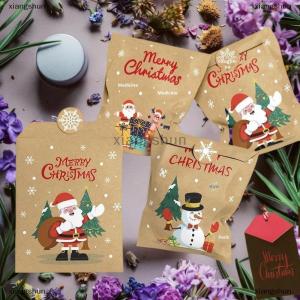 [COD] xiangshun 24pcs Kraft Paper Bags Envelope Christmas Gift Bags With Stickers Candy Cookie Packaging New Year Party Favor Bags DIY