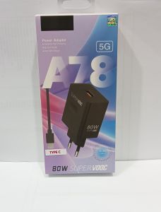 Charger Op A78 5G 80W Full Black Super Vooc Support Fast Charging Quick Charge3.0