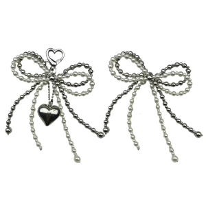 Chic Pearls Bowknot Accent Keychain Pendant for Phone Cases and Apparel Perfect for Enhancing Everyday Outfits