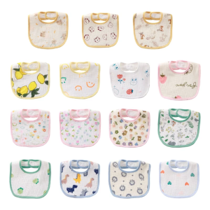 Cotton Bibs Newborn Toddler Drooling Apron Bib Baby Burp Cloth Ultraabsorbent Feeding Bibs Baby Product 6Layer Baby Bib