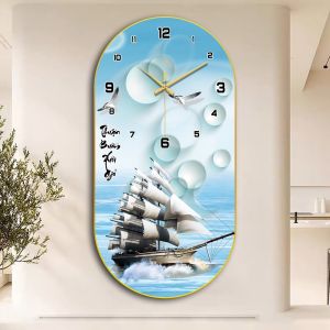 Đồng hồ tráng gương 5D cao cấp giá xưởng tặng kèm pin đinh treo đa năng