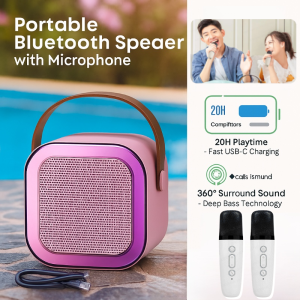 Wireless Bluetooth Speaker With Colorful Led Lights And Microphone Portable Subwoofer Bass For Car Home Travel Use