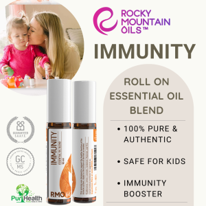 RMO IMMUNITY - Rocky Mountain Oils RMO Kids Line Immunity Roll On Essential Oil Blend *100% Pure & Natural* Kid Safe Aromatherapy Oil Immunity Booster - 10ml *S.A.A.F.E. Promise*Suitable for adults & kids 2 yrs & above*