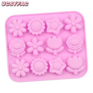 JCSYFAC Bánh Mousse khuôn hoa hồng hoa cúc Silicone Baking Pan Ice Cube khay sô cô la Kẹo Jelly Ice Cube Muffin handmade xà phòng