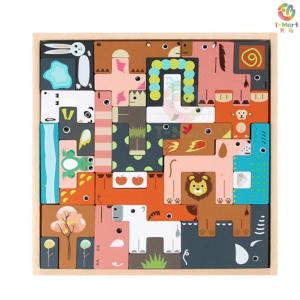 [SG Seller]Animal Wooden Puzzle Blocks Montessori Animal Puzzle Dual Play Animal Puzzle Colorful Animal Puzzle