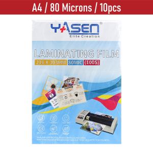 Yasen Laminating Film 10 pcs A4 Size 80/125/250 Microns Waterproof for Photos ID Card Print