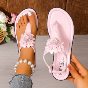 [Free Shipping] Petal Shoes~Crystal Petal Vacation Flip-Flop Flat Sandals For Women Evening Party Summer Slip-Ons In Stock