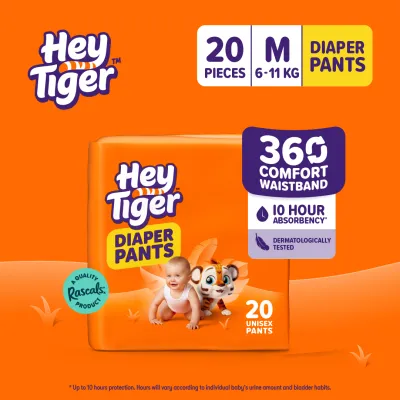HEY TIGER Pants Medium (6-11 kg) Convenience Pack - 20 pcs - Diaper Pants