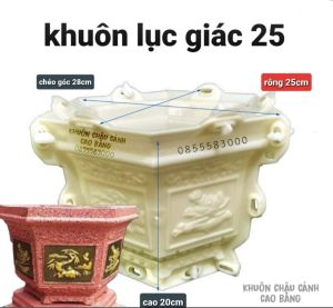[MIỄN PHÍ SHIP 25K] khuôn đúc chậu lục giác 25 * 20 ( khuôn ABS có lòng trong siêu bền) cơ bản dễ sử dụng