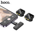 [24 Giờ Tàu] HOco L17 Gốc 100% Dual-Mic Micro dây chuyền không dây kỹ thuật số Microphone (IP/type-C) Với hộp sạc Cho Vlogging phát trực tiếp Plug-Play. 