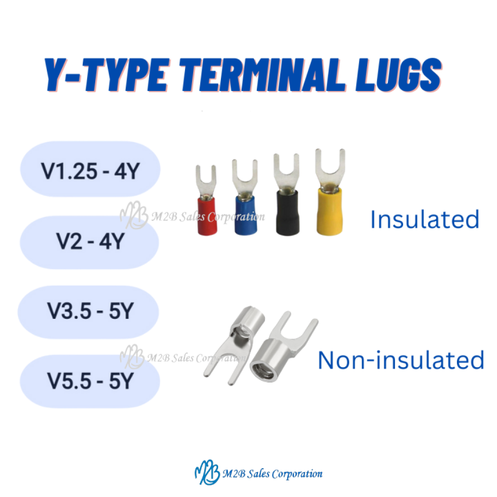 Crimping Lugs Spade YType Insulated Noninsulated Terminal Lugs 100pcs
