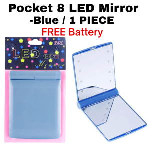 LED Pocket Mirror 8 LED Light Foldable Travel Make Up Lady Cosmetic Handbag Mini Mirrors 折叠旅行化妆镜带灯口袋迷你补妆镜子