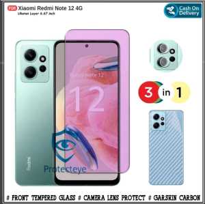 Paket 3in1 Tempered Glass Blue Light XIAOMI REDMI NOTE 13 PRO 4G 13 PRO 5G 13 5G 13 4G 12 4G / 12 PRO 5G Anti Radiasi UV Blue