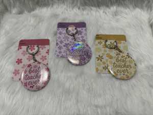 Teachers day gift Ideas Mirror Badge with Chain 58mm