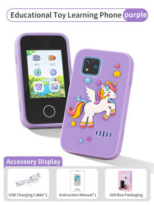Kids Muscial Smart Phone Toys Cartoon Unicorn Touchscreen Baby Mobile for Girls Boys Educational Toys Birthday Christmas Gifts