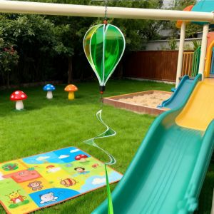 ADREE Nhựa Máy quay hình khinh khí cầu Màu sắc cầu vồng Bong Bóng 40cm Cối quay sequin xoay Chất lượng cao Đa phong cách Cối xay gió quay