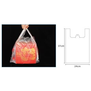 50PCS White Transparent Plastic Bags Convenience Food Packaging Disposable Takeaway Packing Bag