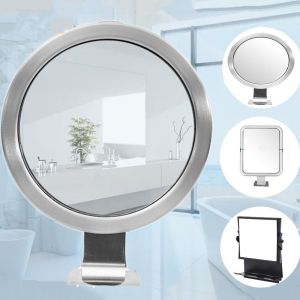 CEMOMEF Bền Gương phòng tắm có giác hút mạnh mẽ Khung nhôm Có cốc hút Gương trang điểm Di động Thép không gỉ Gương cạo râu phòng tắm không sương mù Phụ kiện phòng tắm
