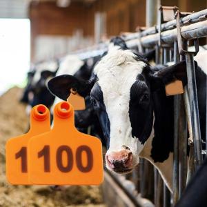 100pcs Animal Ear Mark Set with Pliers Waterproof and Corrosion Resistant Ear Mark for Cattle Sheep Cow Identification