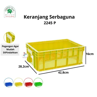 Keranjang Industri Container Box 2245 P Green Leaf