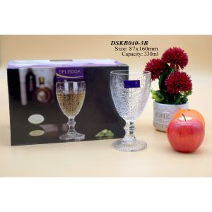 Classy Vintage Adeline Embossed Glass Goblet / Champagne Goblet / Wine Goblet / 100% HIGH QUALITY