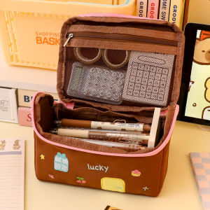 Large Capacity Aesthetic Multi-compartment Pencil Case Transparent Pen Pouch Organizer Kotak Pensel Beg Alat Tulis Kapasiti Besar Lutsinar Pelajar Sekolah Comel Premium Quality High Performanc #0982