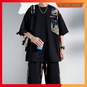 Bộ Thể Thao Cộc Tay Mùa Hè Nam Chất Tổ Ong Phối Gấu Bộ Cộc Tay Nam Họa Tiết Trẻ Trung Năng Động BO17 - MINHSTORE66