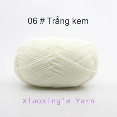 Mã 1-49- Len cuộn milk cotton mác đen 50g hàng cao cấp móc len cơ bản loại 1 Xiaoxingyarn